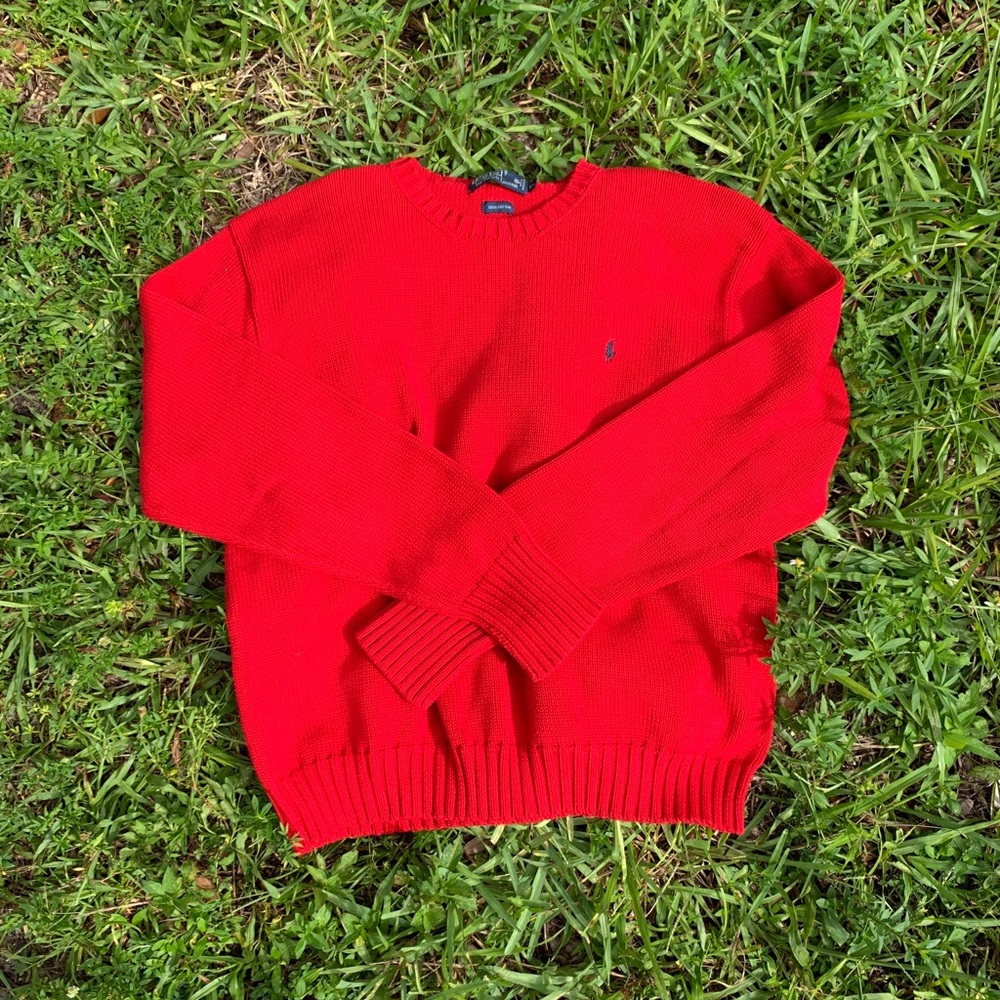 Vintage red polo Ralph Lauren crew neck🔥